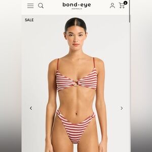 bond-eye ring lissio top Striped Red and White Bikini